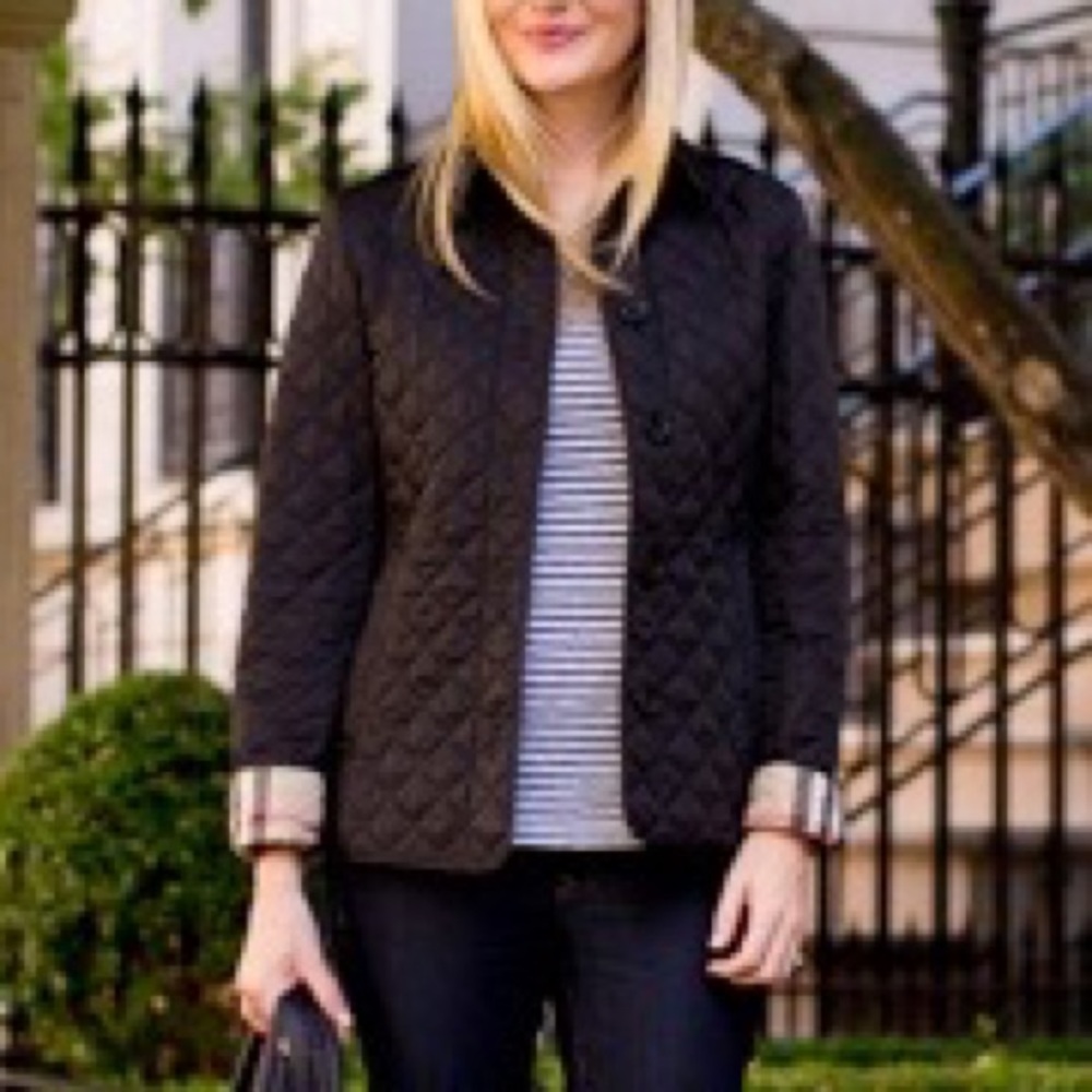 Black quilted Burberry Jacket. Great condition!